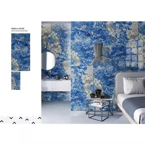 Dalle carrée 600x1200mm Nebula Azure Marbre Comme Design Poli Mur Céramique Brillant 24x48 Carreaux de sol en porcelaine sur le marché indien - Product Image 1