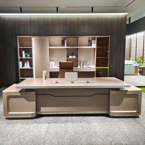 Custom Size Luxury Executive Office <b>Desk</b> L Shaped Wood Panel Open Work Space Staff Cluster <b>Workstation</b> Table - Product Image 2