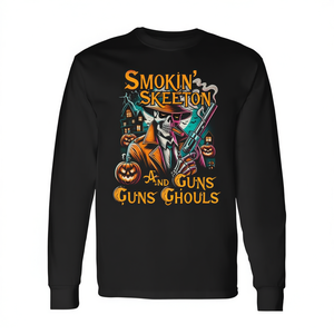 gothic skeleton mystic art long sleeve t shirt adult unisex crew neck dark <b>aesthetic</b> <b>top</b> - Product Image 2