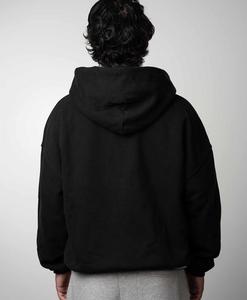 เสื้อฮู้ดดี้ผู้ชายแบบกลับด้านได้ ปี 2025 ผลิตจากผ้าคอตตอนฟลีซแบบตัดต่อสีตัดกัน ซิปแบบเรียบ สามารถสั่งทำได้ตามต้องการ - Product Image 3