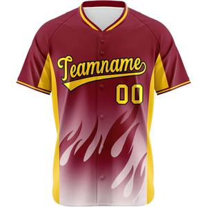 Camisa de béisbol personalizada, uniforme de softbol sublimado con botones completos, bordado de malla con el logotipo del equipo, secado rápido, transpirable, ajuste juvenil de EE. UU. - Product Image 2