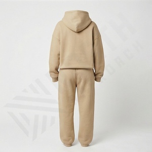 Ensemble de survêtement décontracté pour femme en deux pièces avec logo personnalisé, de haute qualité, uni, sweat-shirt et pantalon de jogging, 100% coton molletonné, tenue de sport - Product Image 2