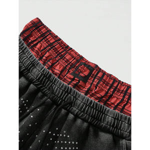 กางเกงขาสั้นผู้ชายประดับพลอยเทียมคุณภาพสูงผ้าคอตตอนสีทึบลาย100% - Product Image 2