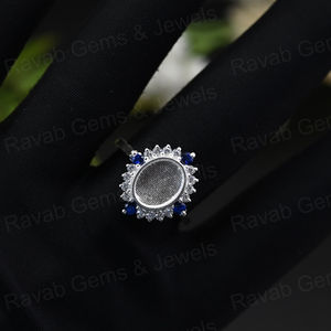 Handmade 14k Gold Plated 925 Sterling Silver 8x10mm Oval <b>Blank</b> Bezel Designer <b>Ring</b> Setting CZ Resin-Filled DIY Keepsake Bag - Product Image 2