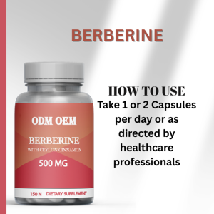 Alta calidad OEM Carewell Herbs Berberine HCL Extracto orgánico 1000mg Cápsulas 500mg Berberine Cápsulas para mujeres - Product Image 4