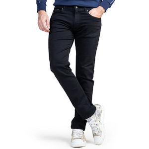 Customize Men's Straight Casual Slim Fit <b>Denim</b> Jeans <b>Stretch</b> Zipper Fly Closure Winter Washed High Quality - Product Image 2