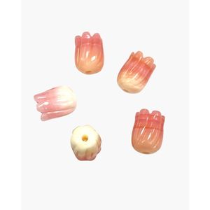 Perles en vrac de coquillages tulipes roses - Product Image 1