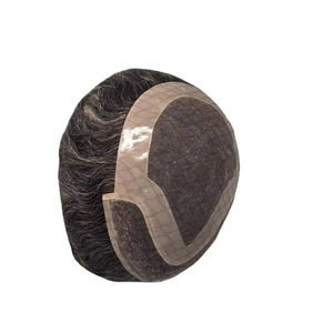 Perruque Taz Hair BD en cheveux humains, ondulée, prothèse, 100% cheveux chinois Remy, toupet à dentelle frontale avec base mono - Product Image 6