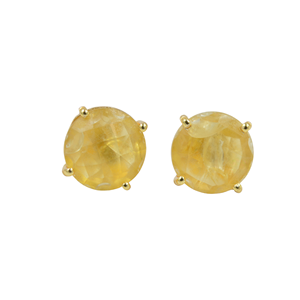 925 <b>Silver</b> <b>Earrings</b> with Natural Citrine Quartz Gemstones Gold Plated Excellent Quality <b>Stud</b> <b>Earrings</b> <b>for</b> Wedding or Gift - Product Image 1