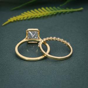 Bague de fiançailles en diamant de laboratoire de qualité supérieure, certifiée IGI, VVS, sertie de diamants, ensemble de mariage pour femmes au meilleur prix - Product Image 2