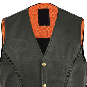 Chaleco de cuero para hombre con logotipo personalizado, tejido de punto de buena calidad, ligero, de gran tamaño, para deportes de invierno, cierre de cremallera superior, oferta impresa - Product Image 5