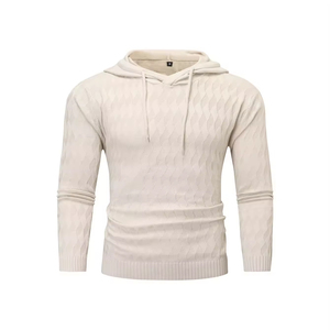 Custom OEM/ODM OEM High-quality Oversized Breathable Warm Knitted Sweater Lambs wool Men's Sweater Wholesale <b>Hoodies</b> Supplier - Product Image 1