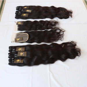 Mèches péruviennes brutes avec Lace Closure, cuticule alignée, cheveux vierges avec Frontal Lace Frontal Closure avec cheveux humains - Product Image 2