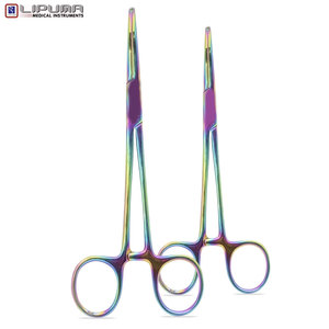 ชุดคีมคีบสเตนเลสหลายสี2ชิ้นคีมสายรุ้งขนาด5.5นิ้วทนทานกันลื่นยึดเครื่องมือผ่าตัด - Product Image 1