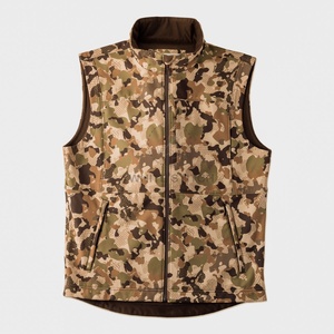 Gilet de chasse imperméable, gilets personnalisés pour hommes, logo personnalisé, gilet de chasse en terrain découvert, orange vif et beige, camouflage - Product Image 6