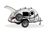 Vente en gros de caravanes de voyage en forme de larme, caravane compacte et légère avec lit confortable, espace cuisine, compartiments de rangement