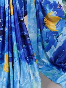 Collection de vêtements de fête de mariage Saree traditionnel en satin de soie imprimé de haute qualité chemisier non cousu pièce indienne pakistanaise 2025-26 - Product Image 3