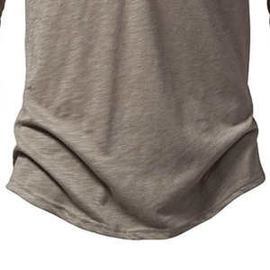 Ligero sin cuello de punto transpirable Henley Classic Fit Everyday Casual y Office Wear Plus Size Camisas de hombre - Product Image 2