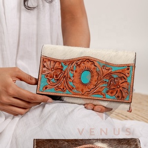 Handmade Unisex Couro Carteira Mão Tooled PC Passaporte Titular com Nylon Forro Carteira De Couro Anti-Roubo Única para Homens Mulheres - Product Image 1