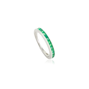 Productos de Venta caliente 100% Anillos de piedras preciosas de Esmeralda verde natural Joyería de plata personalizada Último diseño May Birthston Mejor precio - Product Image 3