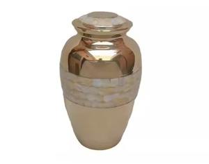 Urna de cremación moderna de alta calidad de aluminio de Color dorado sólido europeo, grabado Floral, capacidad personalizable, suministros funerarios - Product Image 4