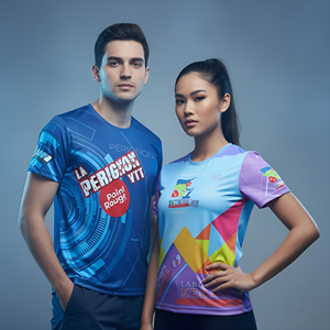 เสื้อยืดผู้ใหญ่แบบยูนิเซ็กซ์ น้ำหนักเบา ระบายอากาศได้ดี แห้งเร็ว ยืดได้สี่ทิศทาง ทนทาน ผลิตจากผ้าสแปนเด็กซ์/โพลีเอสเตอร์ พิมพ์ลายแบบสปอร์ต - Product Image 1