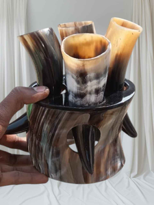 VIKING Lot de 4 cornes à boire polies avec support - Product Image 3