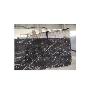 Dalle de pierre naturelle de vente chaude noir de graphite poli Design moderne pour l'intérieur de mur et de plancher de la maison et du bureau forme de grande dalle - Product Image 1