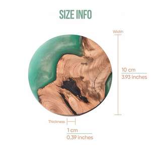 Sous-verre rond en bois de luxe avec résine à prix raisonnable utilisé dans la meilleure qualité de cuisine - Product Image 6