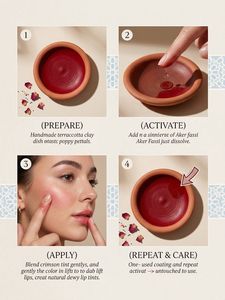 Poudre de rouge à lèvres mate naturelle et biologique longue tenue, pigment rouge, maquillage végétal tendance avec extrait de coquelicot et de grenade - Product Image 3
