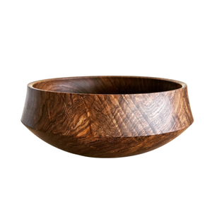 Tazón para Servir de Madera de Nogal Hecho a Mano, Diseño Moderno Facetado, Vajilla Ecológica para Cocina, Tazón para Mezclar Frutas y Ensaladas, Decoración del Hogar - Product Image 1