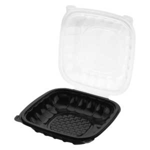 ProTakeOut [9 x 9 x 3,25 po] Contenants à emporter en PP bicolores, lot de 100, durables, sans BPA, compatibles micro-ondes, individuels - Product Image 1