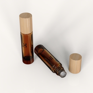 3ml 5ml <span class=keywords><strong>10ml</strong></span> 12ml dầu nước hoa hổ phách cuộn trên chai thủy tinh con lăn dầu chai nước hoa với nắp tre - Product Image 5