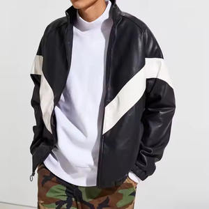 2025 haute qualité personnalisé hommes col montant veste en cuir hiver vers le bas rempli moto veste avec capuche veste décontractée - Product Image 6