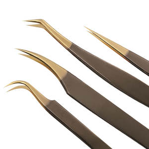 Pince à épiler pour extensions de cils de niveau expert, pointe fine, en acier inoxydable, pour une application rapide et facile des cils - Product Image 1