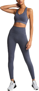 Conjunto de entrenamiento para mujer, conjuntos de 2 piezas, mallas de Yoga sin costuras con Sujetador deportivo, camiseta sin mangas, conjuntos de gimnasio, conjuntos a juego, varios colores - Product Image 4