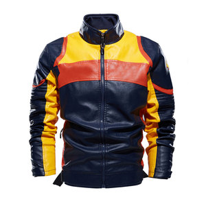 Veste de moto pour homme en cuir véritable, prix imbattable, couleur unie, vente en ligne - Product Image 1