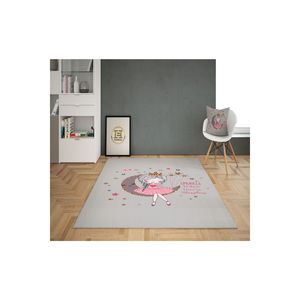 Tappeto con Base spessa ragazza luna grigia