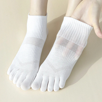 Cinq doigts chaussettes femmes coton maille été orteil chaussettes sport anti-dérapant coupe basse cheville chaussettes avec avec doigts séparés