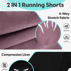 Pantalones Cortos Deportivos de Compresión para Hombre de Alta Calidad, 100% Poliéster, Casuales, con Patrón Sólido, Transpirables y Ajustados - Product Image 4