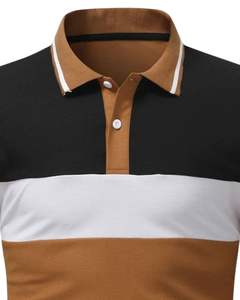 Polo personnalisé pour homme, couleur unie marron, noir, blanc, manches courtes, coton, décontracté, tee-shirt de golf, respirant, vêtements d'été, OEM en vrac - Product Image 4