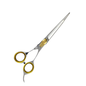 Tijeras de aseo para perros de 7,5 \ "de la mejor calidad, acero inoxidable, pulido de espejo, tornillo dorado, herramienta de belleza ajustable para reposapiés de doble dedo - Product Image 2