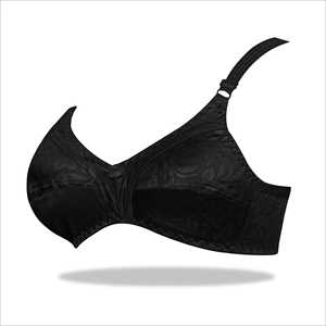 Soutien-gorge en nylon imprimé floral auto-motifé noir/marron/couleurs chair, tailles 32B-42B, pour usage quotidien - Product Image 3
