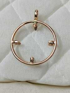 Componentes de Joyería Ecológicos, Conector de Moneda de Plata de Ley 925 con Baño de Oro Vermeil, Engaste Abierto de 20 mm para Colgante - Product Image 3