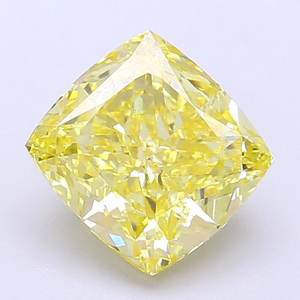 Cushion - Diamante Cultivado en Laboratorio de Color Amarillo Intenso Fantasía VS1 de 2,63 ct - Product Image 1
