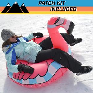 Premium Winter Snow Tube <b>Inflatable</b> Sled for Kids and Adults Unicorn Frozen Ice Dragon Polar Bear Penguin Flamingo Snow Sledding - Product Image 4