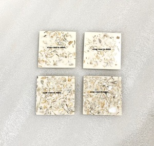 Dessous de verre carré en résine époxy et bois Tapis et tampons Eco Friendly Luxury Solid Resin Craft Tea Drink Cup Sous-verres Napperons Sublimation - Product Image 2