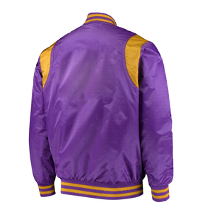 Wholesale Unisex Premium Quality Winter <b>Varsity</b> Satin <b>Bomber</b> <b>Jackets</b> Windproof Eco-Friendly Custom Logo Durable Button Closure - Product Image 2