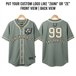 Maillot de baseball pour hommes 180 GSM en polyester interlock premium vert sauge, personnalisable par sublimation, broderie et transfert thermique, pour tenue d'équipe - Product Image 1