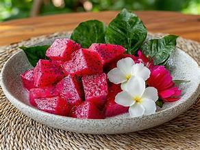 ÉTIQUETTE PROPRE FRUITS DU DRAGON ROUGE CONGELÉS EN DÉCOUPES PRÊTS À MANGER POUR RÉGIME VÉGAN ET NUTRITION ALIMENTAIRE ENTIÈRE - Product Image 3